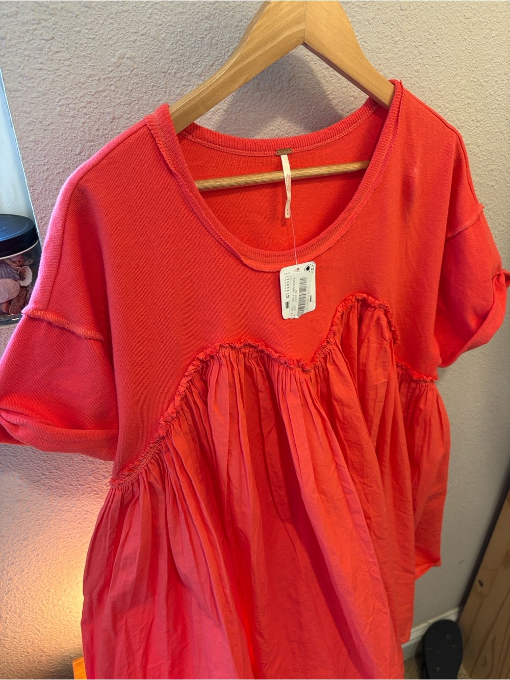 Free people Catalina short sleeve pleated mini dress size Medium - Picture 3 of 5
